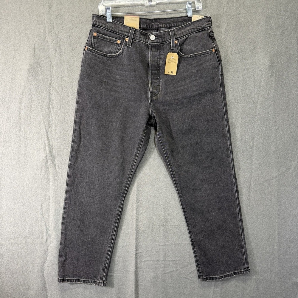 Levi's 501 Original Cropped Women's High Rise 32x26 Straight Leg Lt Black NWT